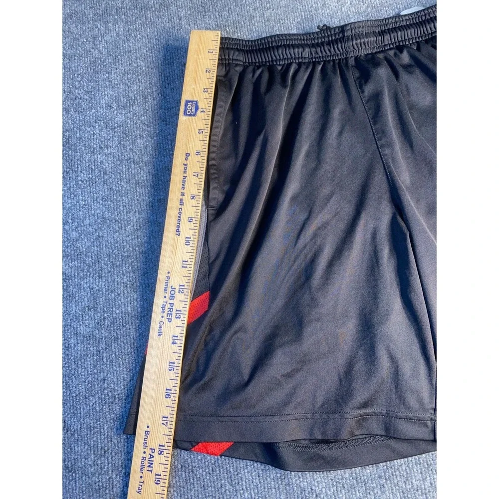 Adidas Athletic Shorts Men Medium Black Mash Panel Elastic Drawstring Waist Logo
